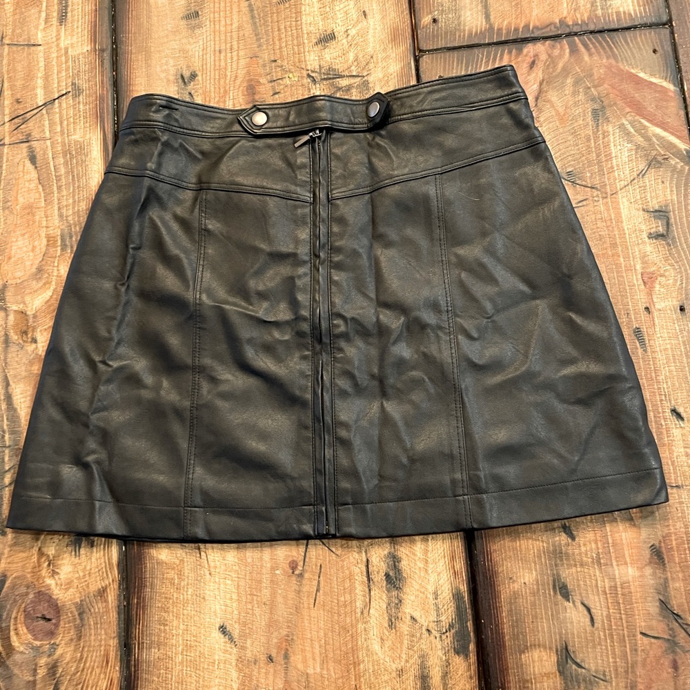 Black vegan leather Abercrombie skirt
